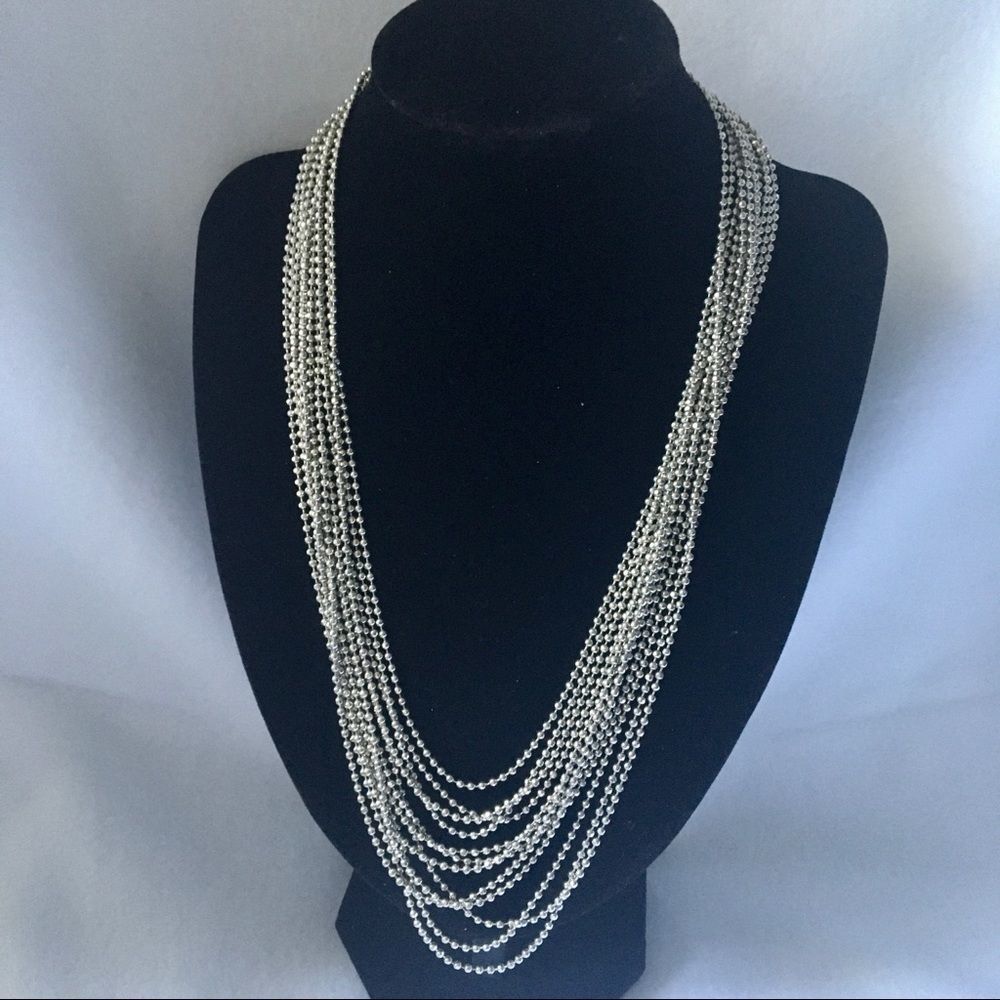 New York & Co 12 strand Metal Seed Bead Necklace